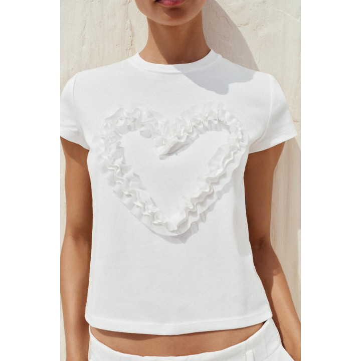 ФУТБОЛКА С РЕЛЬЕФНЫМ СЕРДЦЕМ