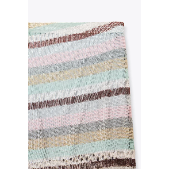 БРЮКИ В ПОЛОСКУ С МЕТАЛЛИЗИРОВАННОЙ НИТЬЮ