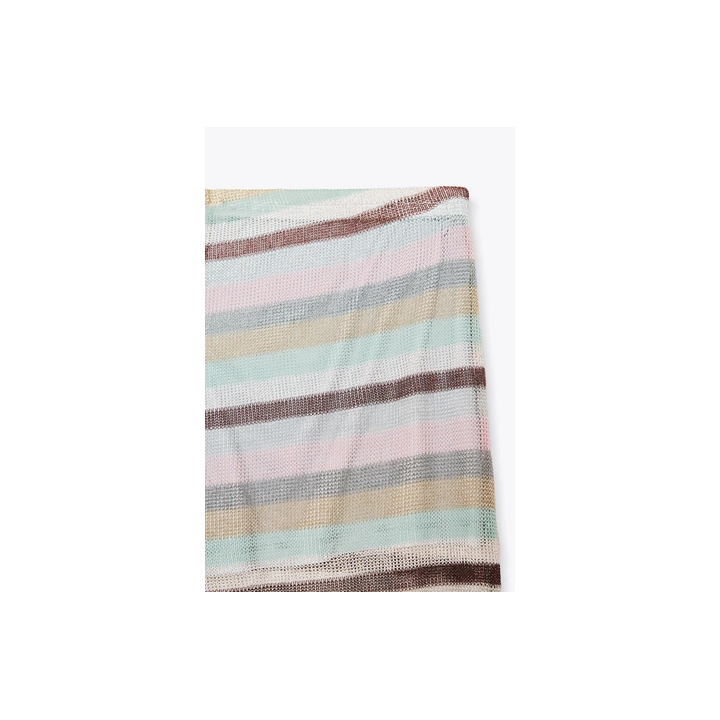 БРЮКИ В ПОЛОСКУ С МЕТАЛЛИЗИРОВАННОЙ НИТЬЮ