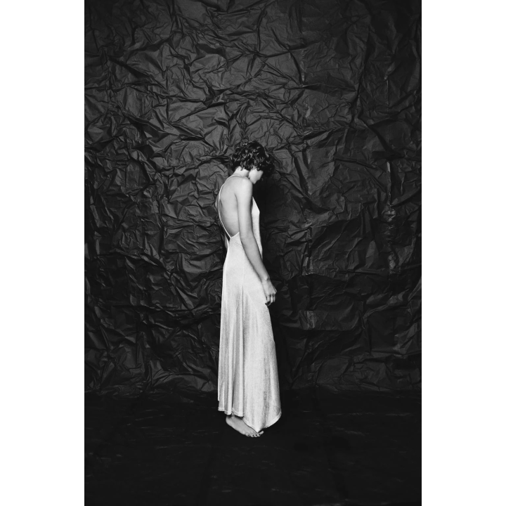 ПЛАТЬЕ МИДИ ИЗ ТКАНИ С МЕТАЛЛИЗИРОВАННОЙ НИТЬЮ