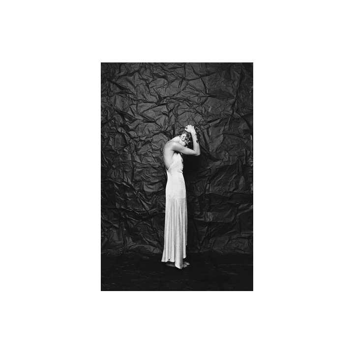 ПЛАТЬЕ МИДИ ИЗ ТКАНИ С МЕТАЛЛИЗИРОВАННОЙ НИТЬЮ