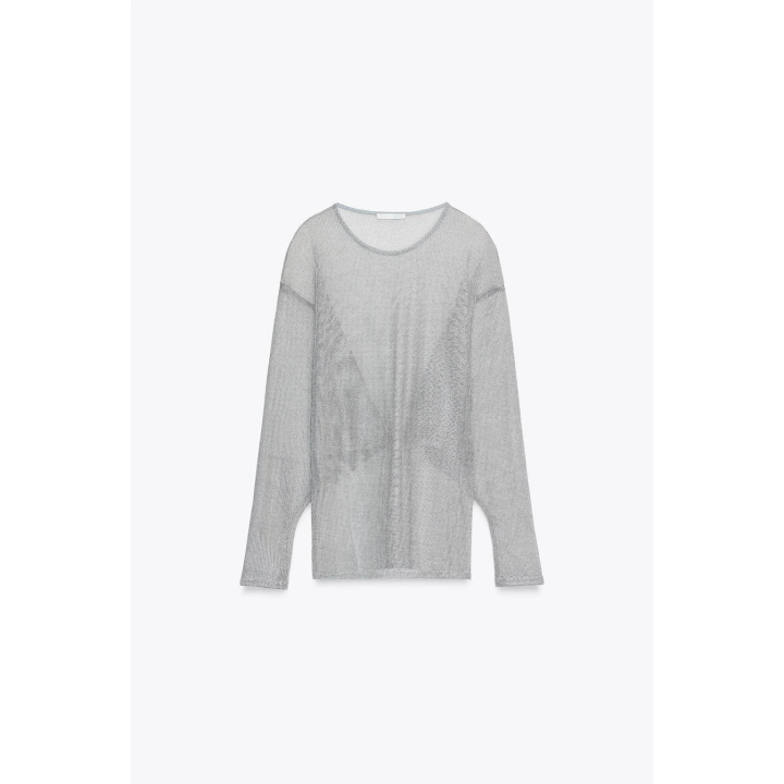 ТОП ИЗ МЕТАЛЛИЗИРОВАННОЙ НИТИ С РУКАВАМИ «ЛЕТУЧАЯ МЫШЬ»