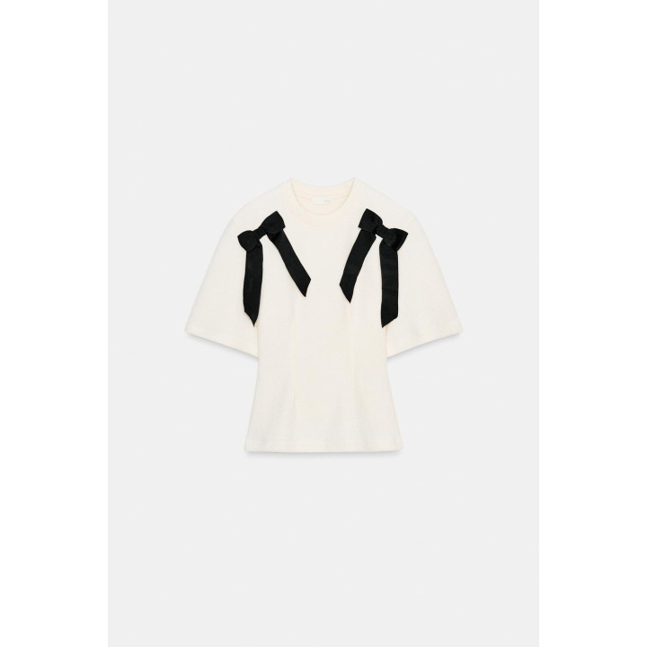 ТОП ИЗ МЯГКОЙ ТКАНИ С БАНТАМИ