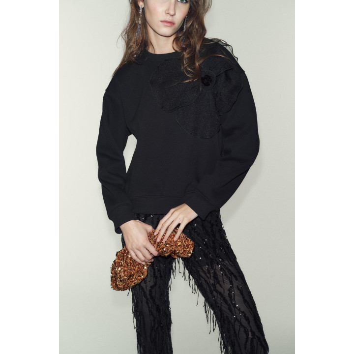 ТОЛСТОВКА ИЗ ОРГАНЗЫ С ЦВЕТОЧНЫМ ПРИНТОМ