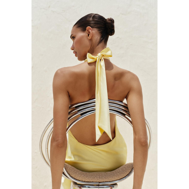 ПЛАТЬЕ МИДИ С ГОРЛОВИНОЙ ХАЛТЕР