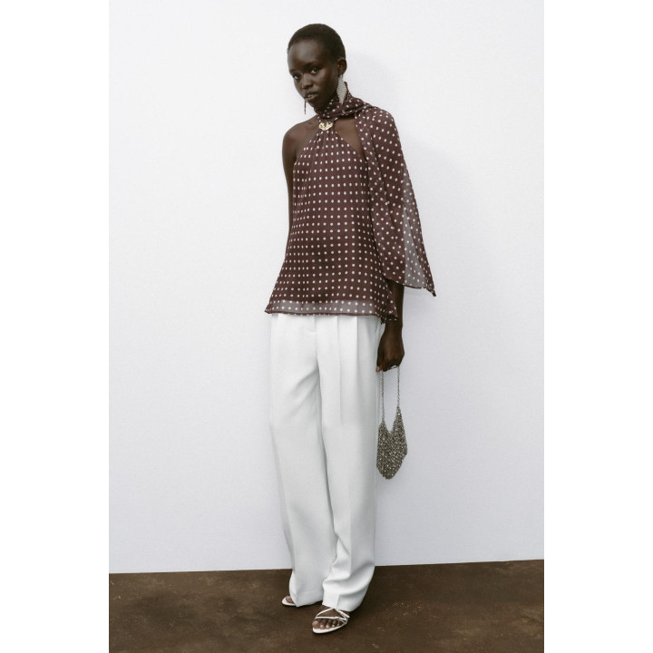 ТОП В ГОРОШЕК С ГОРЛОВИНОЙ ХАЛТЕР И ФУРНИТУРОЙ