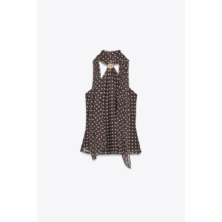 ТОП В ГОРОШЕК С ГОРЛОВИНОЙ ХАЛТЕР И ФУРНИТУРОЙ