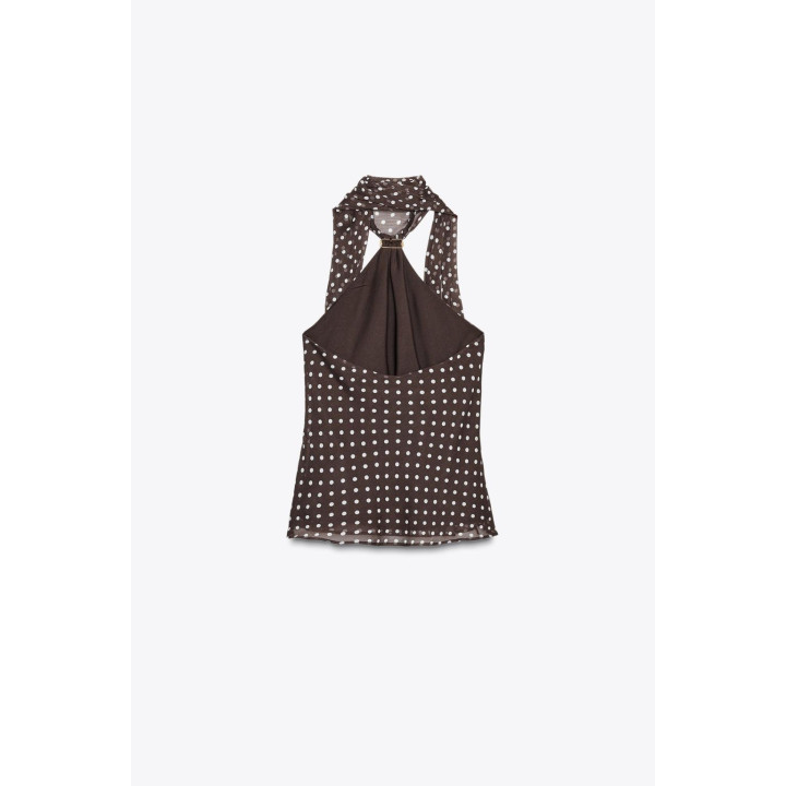 ТОП В ГОРОШЕК С ГОРЛОВИНОЙ ХАЛТЕР И ФУРНИТУРОЙ