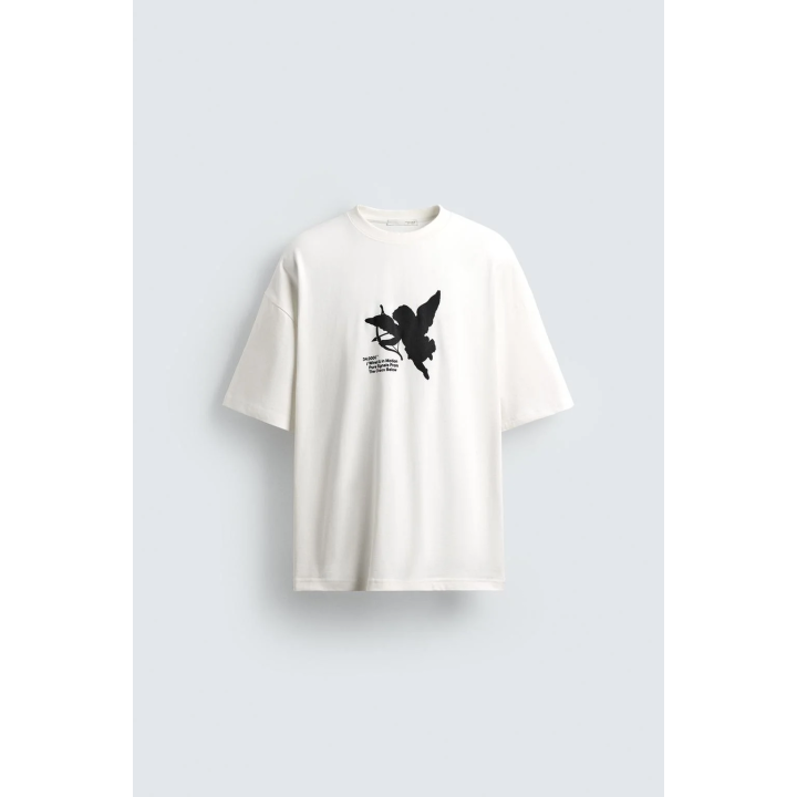 ФУТБОЛКА С ПРОРЕЗИНЕННЫМИ ПРИНТАМИ