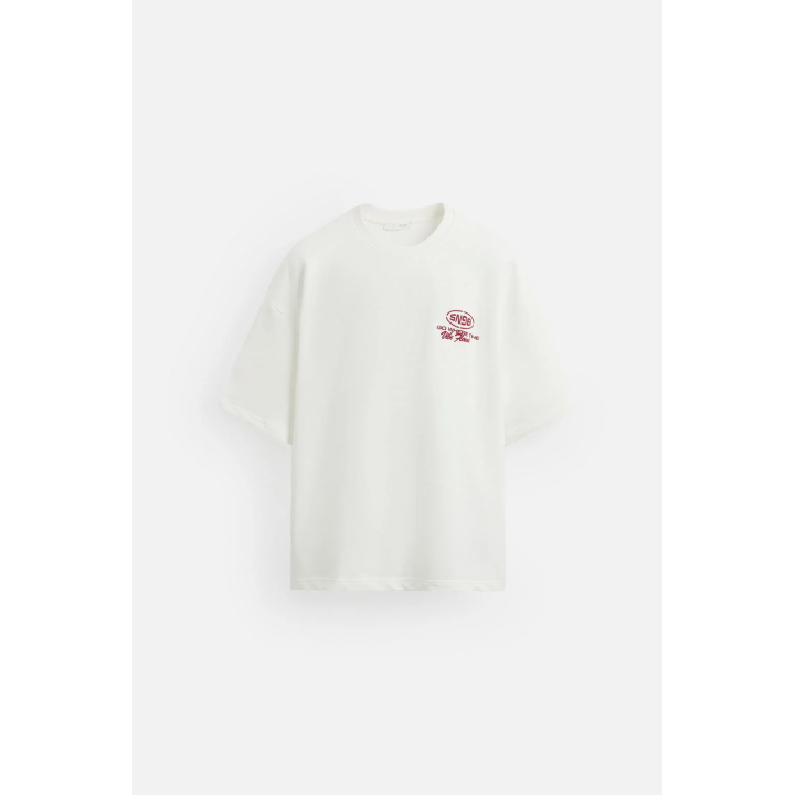 Свитшот с контрастными принтами