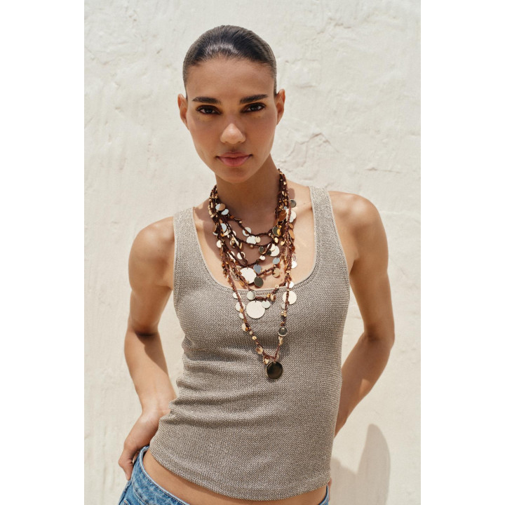 ТОП С ТЕКСТУРОЙ И МЕТАЛЛИЗИРОВАННОЙ НИТЬЮ