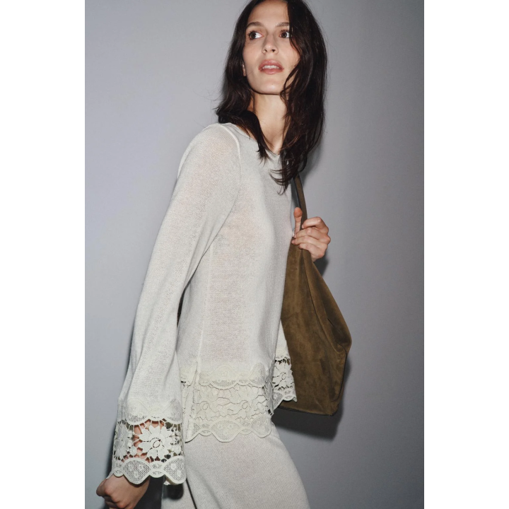 КОМБИНИРОВАННЫЕ БРЮКИ С ГИПЮРОМ