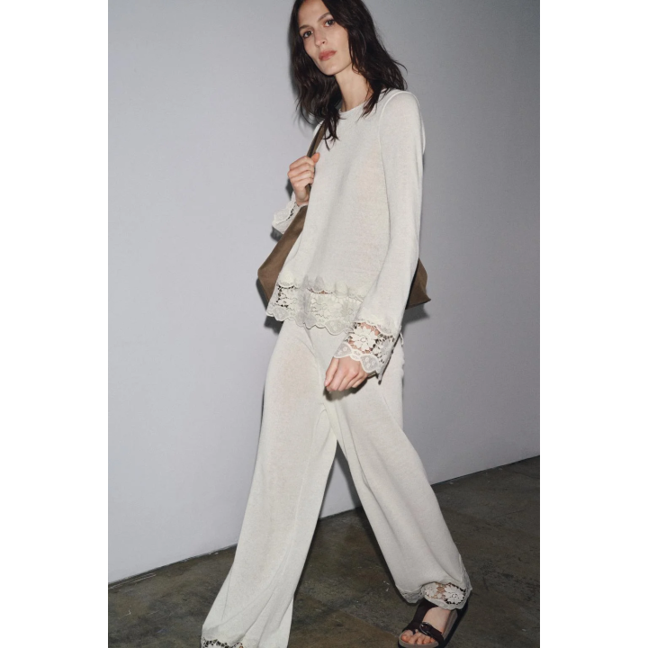 КОМБИНИРОВАННЫЕ БРЮКИ С ГИПЮРОМ