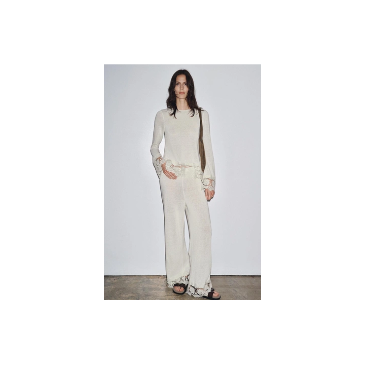 КОМБИНИРОВАННЫЕ БРЮКИ С ГИПЮРОМ