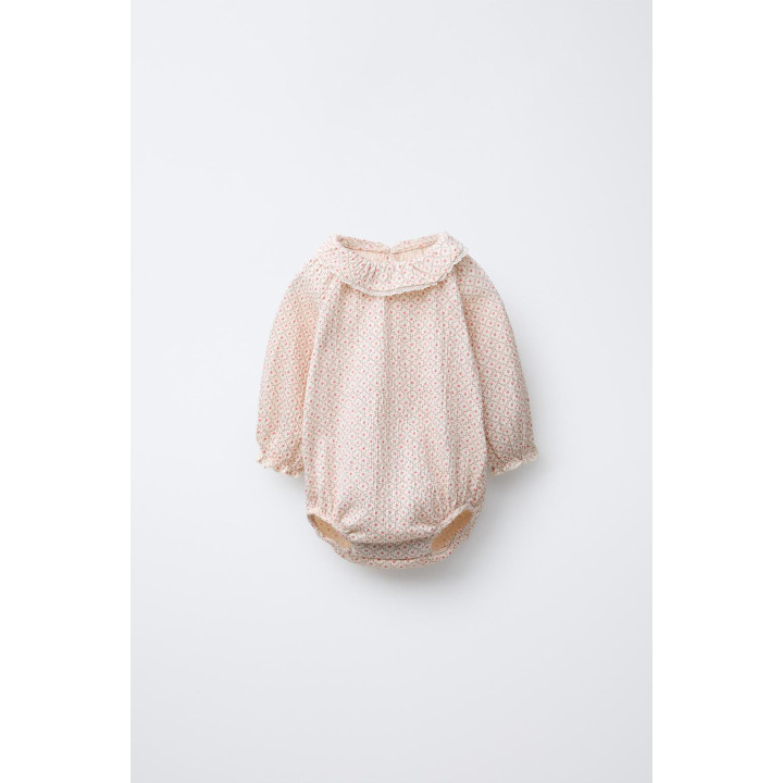 БОДИ С КРУЖЕВОМ И ЦВЕТОЧНЫМ ПРИНТОМ