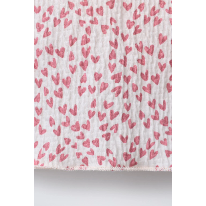 ФУТБОЛКА С ТЕКСТУРНЫМИ ВОЛАНАМИ И СЕРДЕЧКАМИ