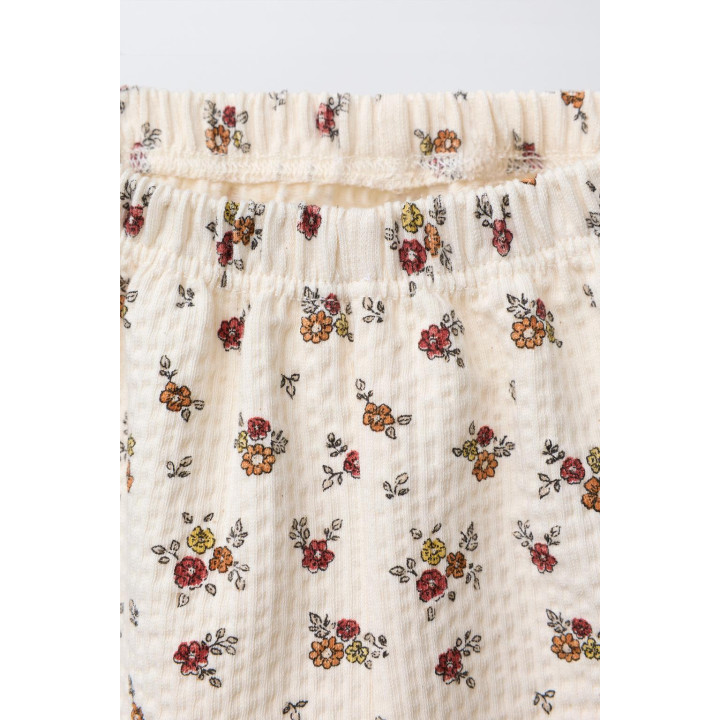 ЖАТЫЕ БРЮКИ В МЕЛКИЙ ЦВЕТОЧЕК