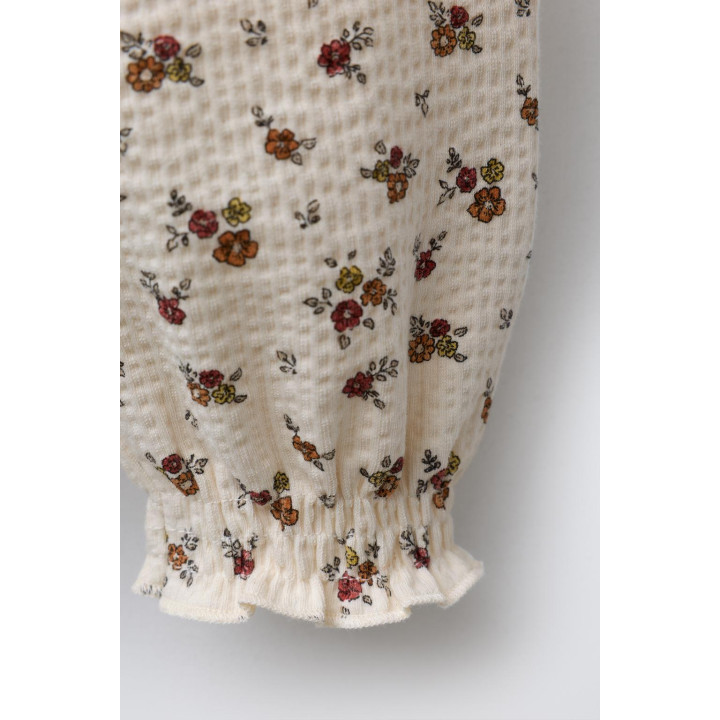 ЖАТЫЕ БРЮКИ В МЕЛКИЙ ЦВЕТОЧЕК