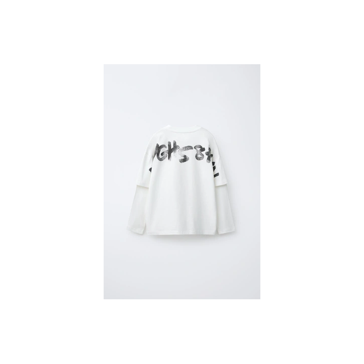 ФУТБОЛКА С ДВОЙНЫМИ РУКАВАМИ И НАДПИСЯМИ