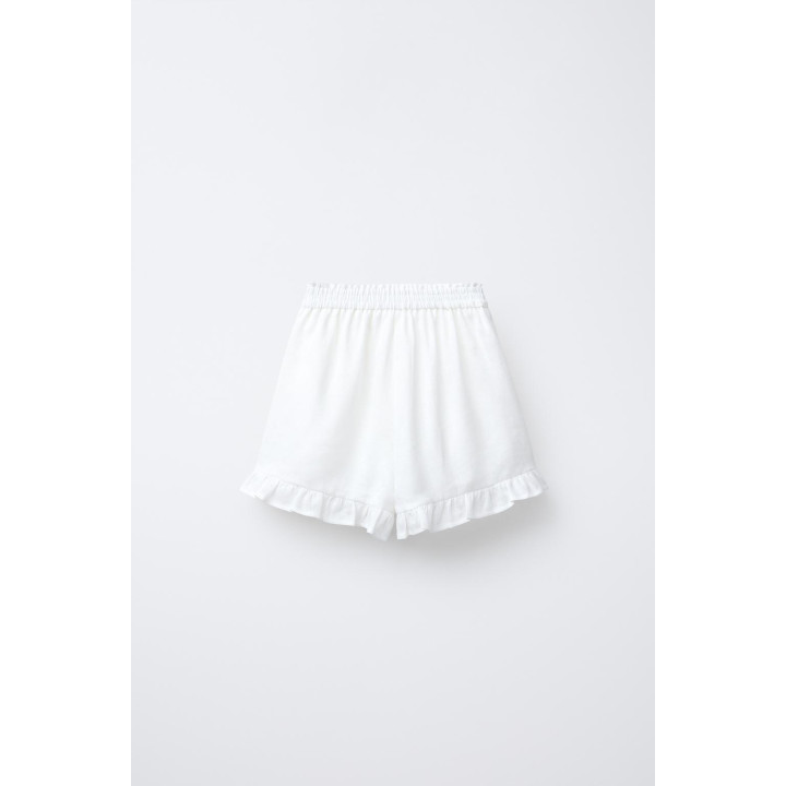 ЮБКА-ШОРТЫ С ВОЛАНАМИ ИЗ 100% ЛЬНА