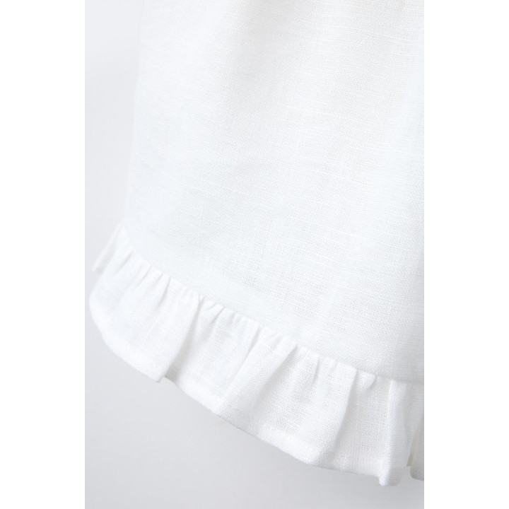 ЮБКА-ШОРТЫ С ВОЛАНАМИ ИЗ 100% ЛЬНА