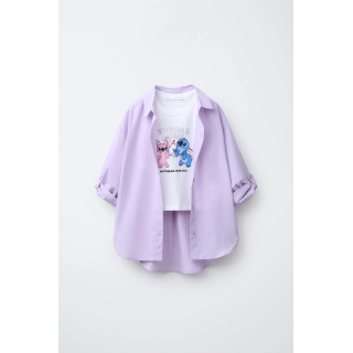 КОМПЛЕКТ: ОДНОТОННАЯ РУБАШКА И УКОРОЧЕННАЯ ФУТБОЛКА LILO & STITCH © DISNEY