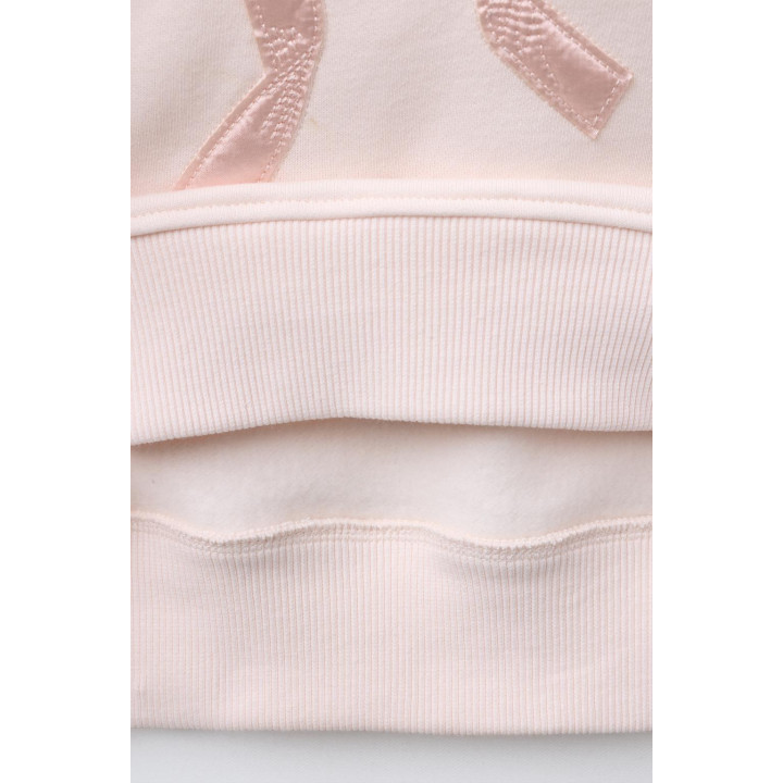 ТОЛСТОВКА С АТЛАСНЫМ БАНТОМ И ВЫШИВКОЙ