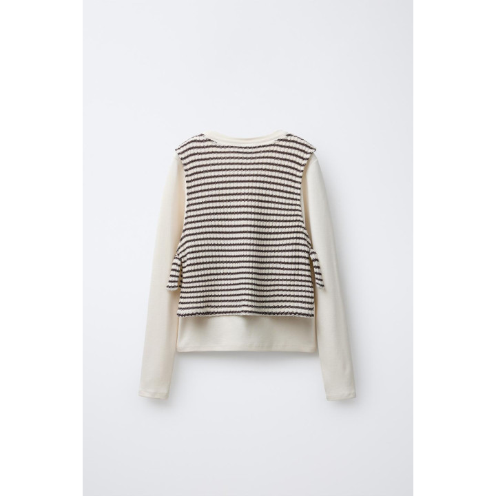 ФУТБОЛКА В КОМБИНАЦИИ С ЖИЛЕТОМ В ПОЛОСКУ