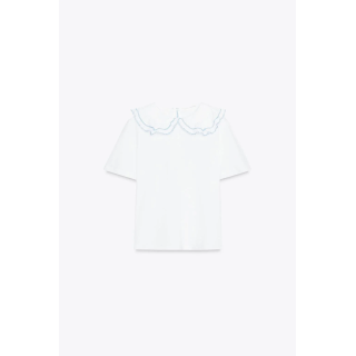 T-SHIRT WITH PETER PAN COLLAR