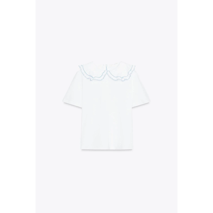 T-SHIRT WITH PETER PAN COLLAR
