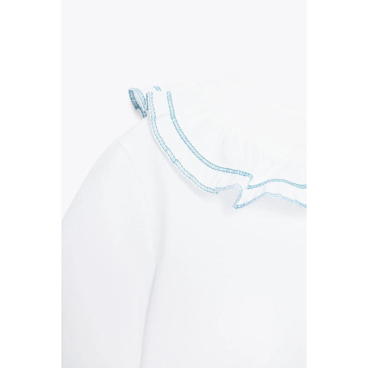 T-SHIRT WITH PETER PAN COLLAR