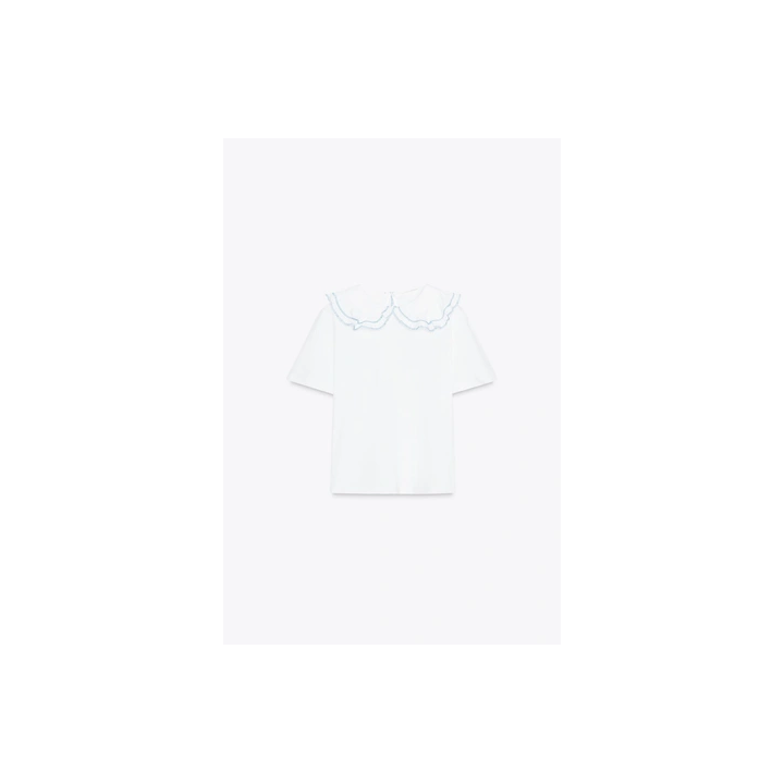 T-SHIRT WITH PETER PAN COLLAR