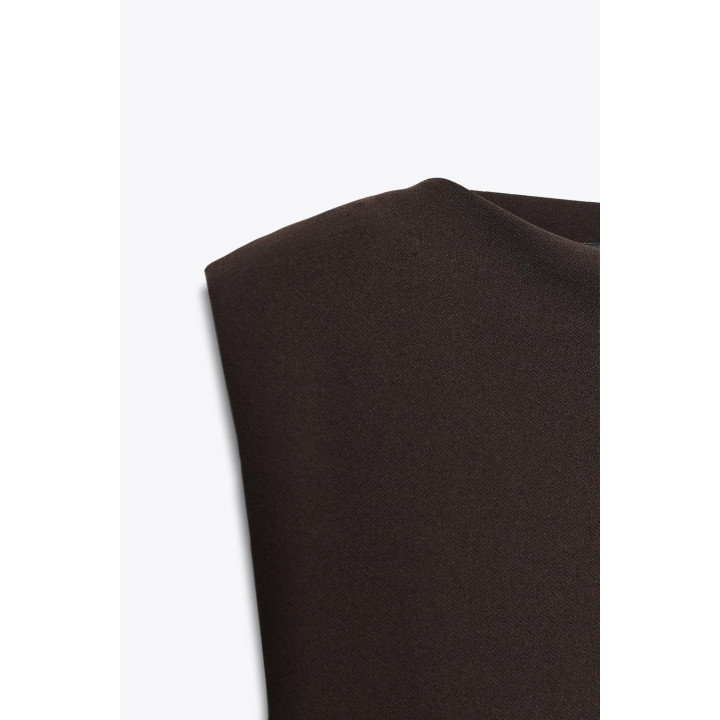 ТОП ИЗ КРЕПА С БАСКОЙ И ПОДПЛЕЧНИКАМИ