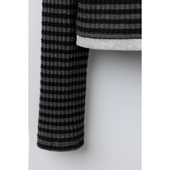 ФУТБОЛКА В ПОЛОСКУ С ДВОЙНОЙ ТЕКСТУРОЙ