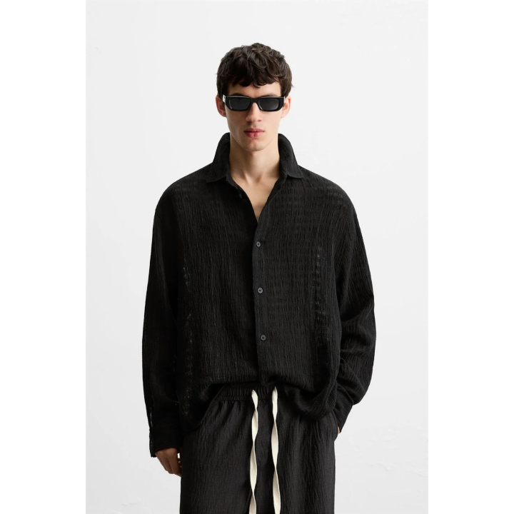 ЖАККАРДОВАЯ РУБАШКА ИЗ ЛЬНА И ХЛОПКА