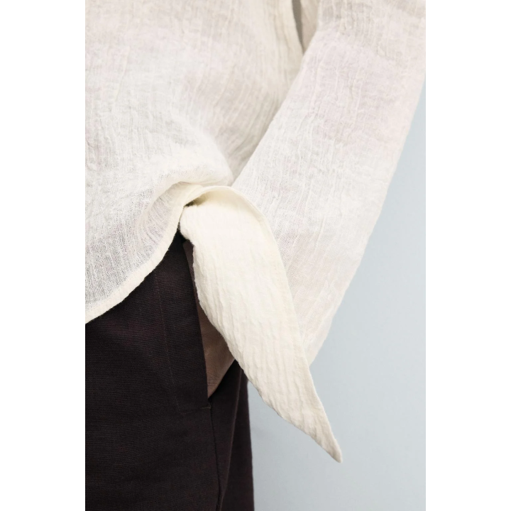 РУБАШКА ИЗ 100% ЛЬНА С ЖАТЫМ ЭФФЕКТОМ