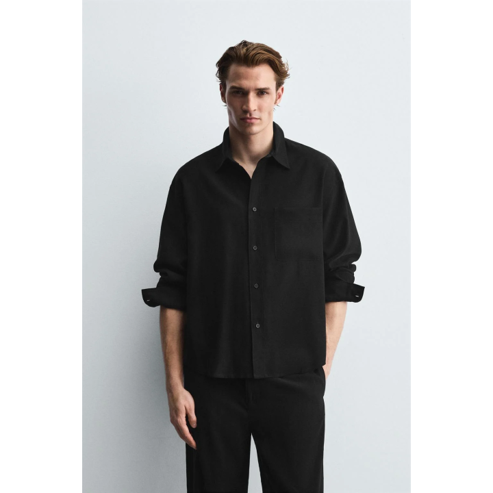 РУБАШКА RELAXED FIT ИЗ СТРУЯЩЕЙСЯ ТКАНИ