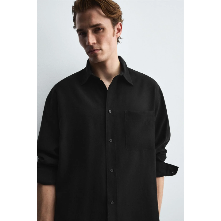 РУБАШКА RELAXED FIT ИЗ СТРУЯЩЕЙСЯ ТКАНИ