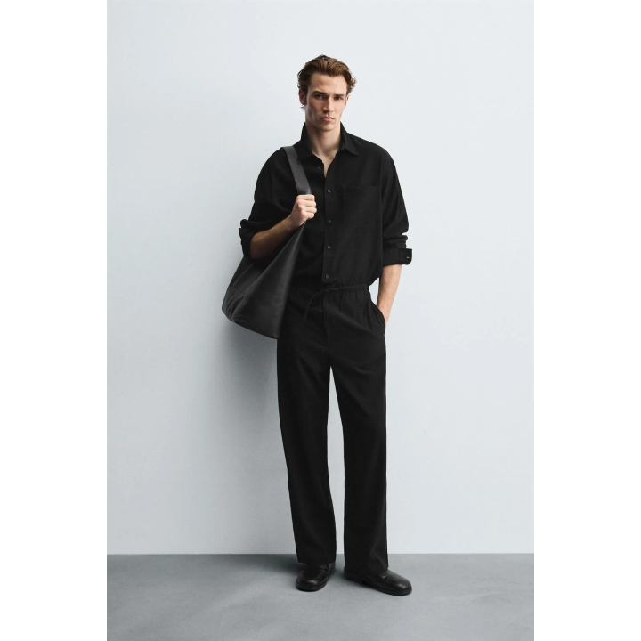 РУБАШКА RELAXED FIT ИЗ СТРУЯЩЕЙСЯ ТКАНИ