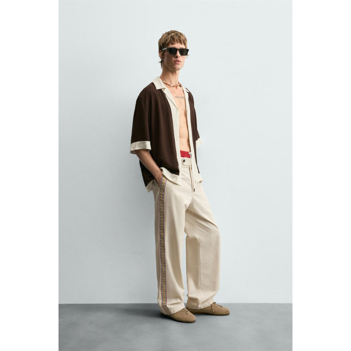 РУБАШКА ИЗ ВИСКОЗЫ И ЛЬНА КОЛОР-БЛОК