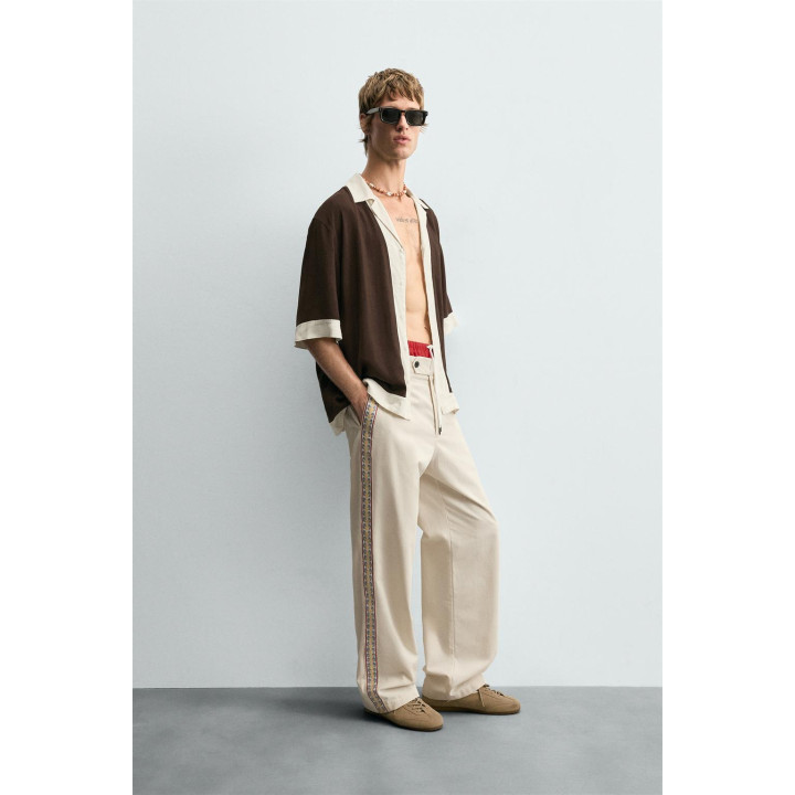 РУБАШКА ИЗ ВИСКОЗЫ И ЛЬНА КОЛОР-БЛОК