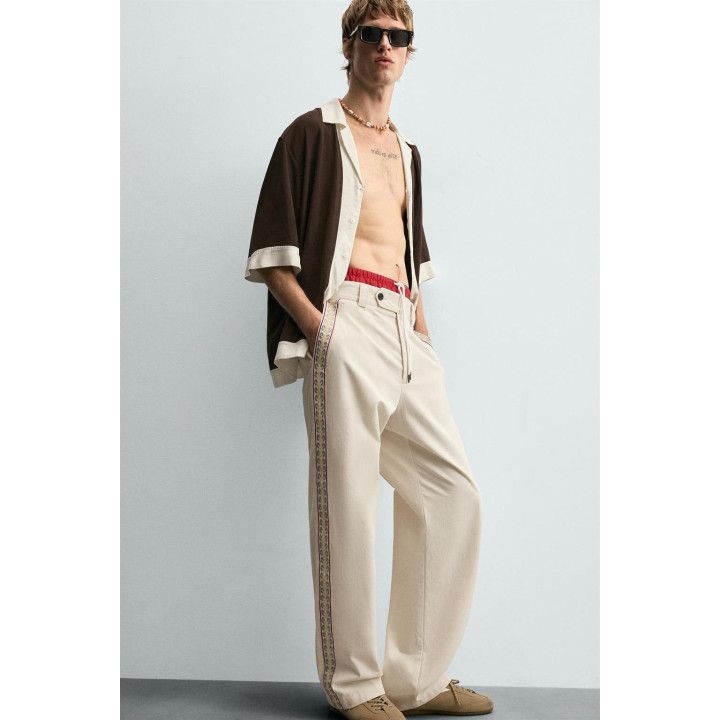 РУБАШКА ИЗ ВИСКОЗЫ И ЛЬНА КОЛОР-БЛОК