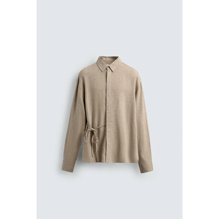 РУБАШКА ИЗО ЛЬНА И ВИСКОЗЫ С ЗАВЯЗКАМИ