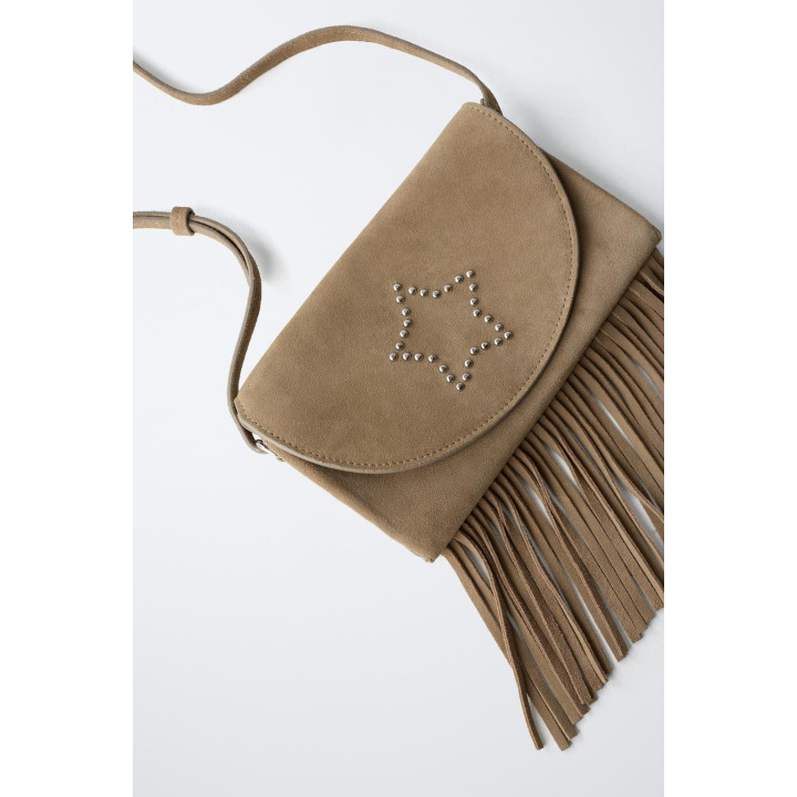 КОЖАНАЯ СУМКА С БАХРОМОЙ