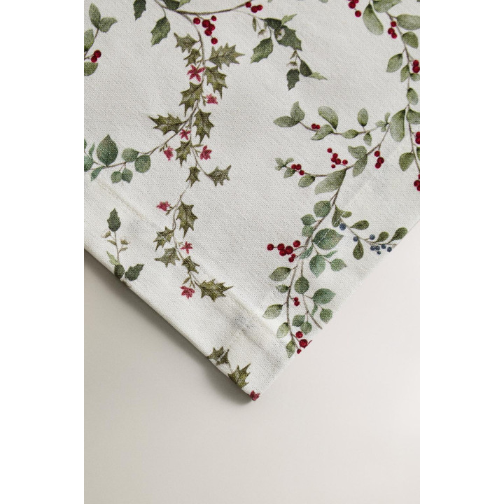 Хлопковый рождественский скатерть с рисунком листьев падуба