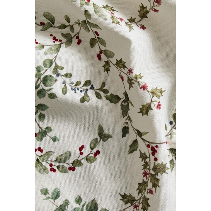 Хлопковый рождественский скатерть с рисунком листьев падуба