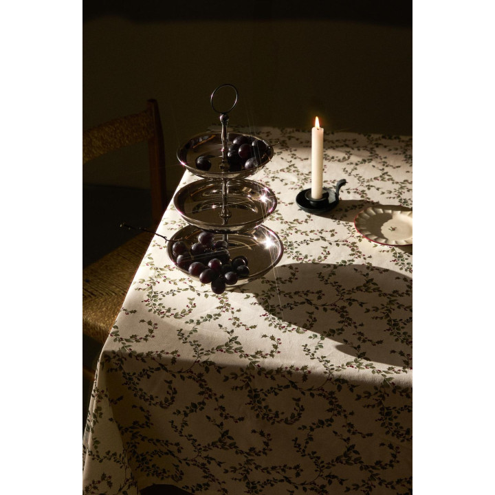 Хлопковый рождественский скатерть с рисунком листьев падуба