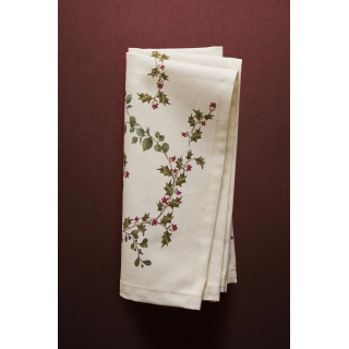 Набор хлопковых салфеток с рождественским принтом ветвей падуба (набор из 2 шт.)