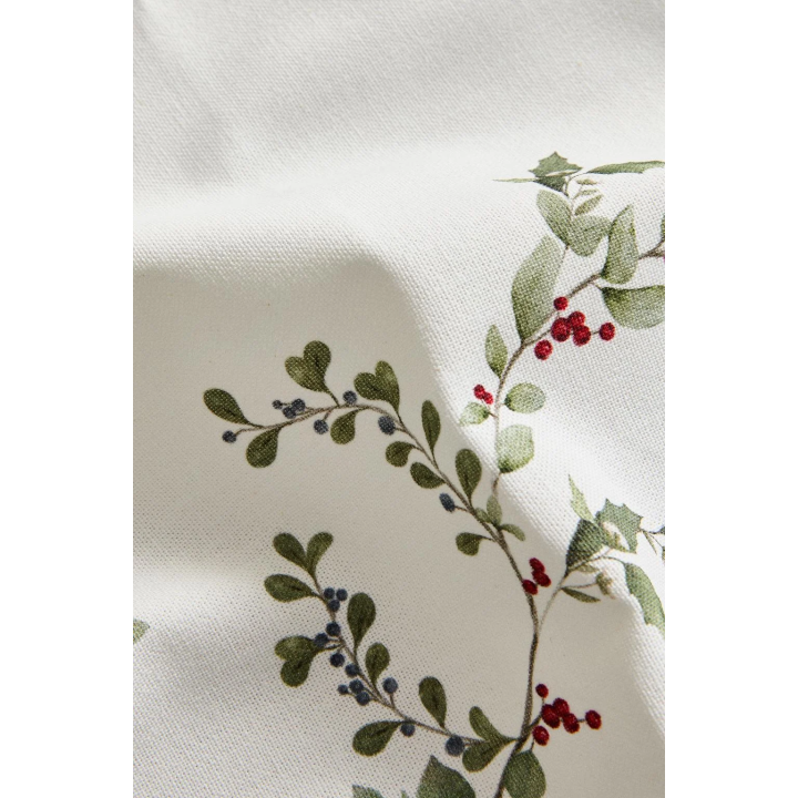 Набор хлопковых салфеток с рождественским принтом ветвей падуба (набор из 2 шт.)