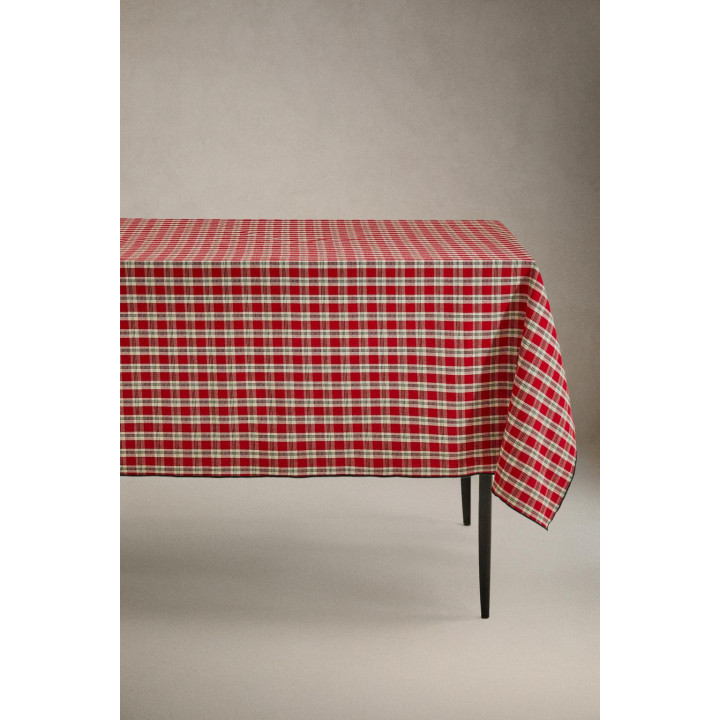 Рождественский скатерть из хлопка с пряжкой, окрашенной в нить